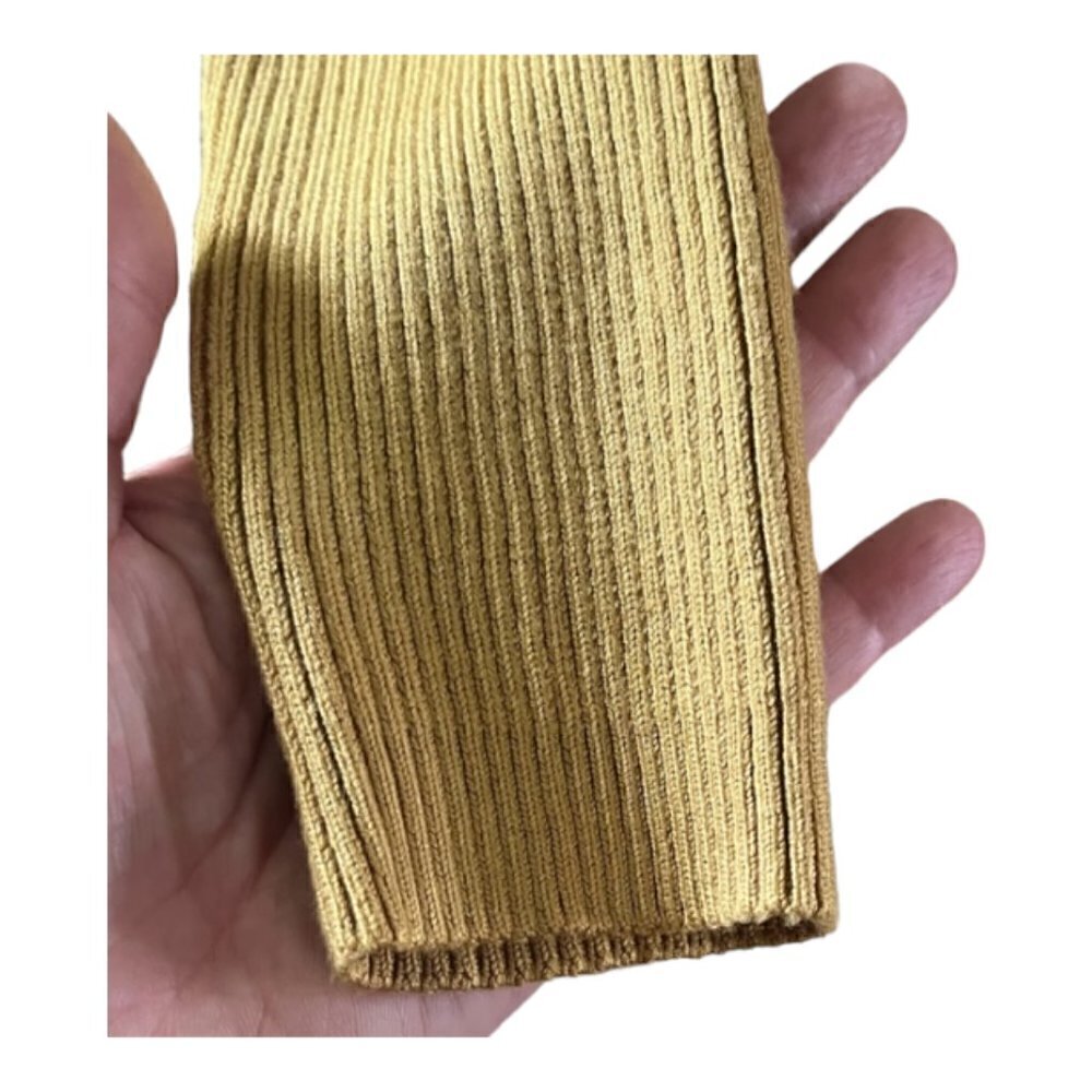 House of Harlow 1960 Bronze Mustard Ribbed Sweater Dress Cropped Shrug Med NWT - Picture 7 of 16